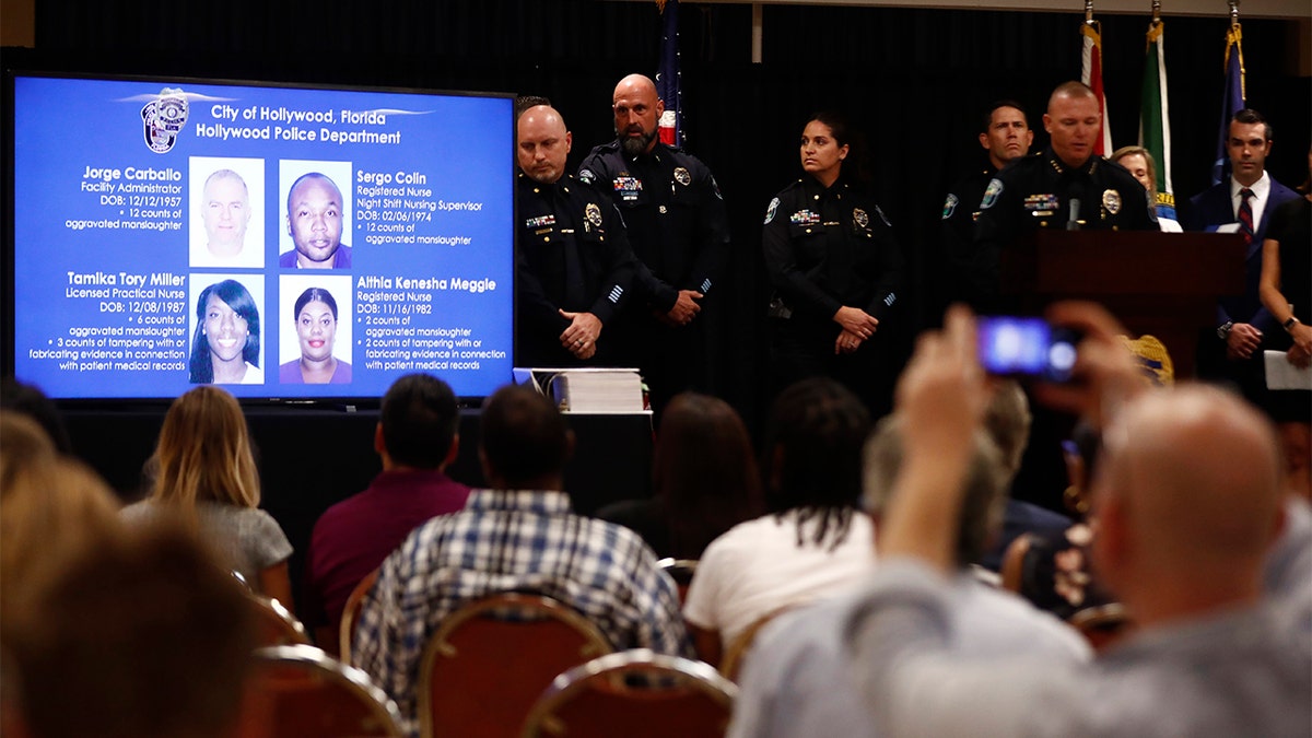 Chief Chris O'Brien speaking during a news conference in Hollywood, Fla. on Tuesday.