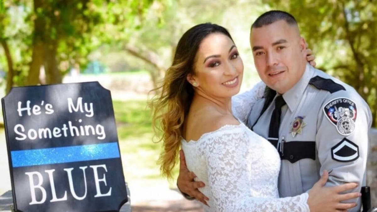El Paso County Sheriff's Deputy Peter Herrera with his new bride, Ashley.