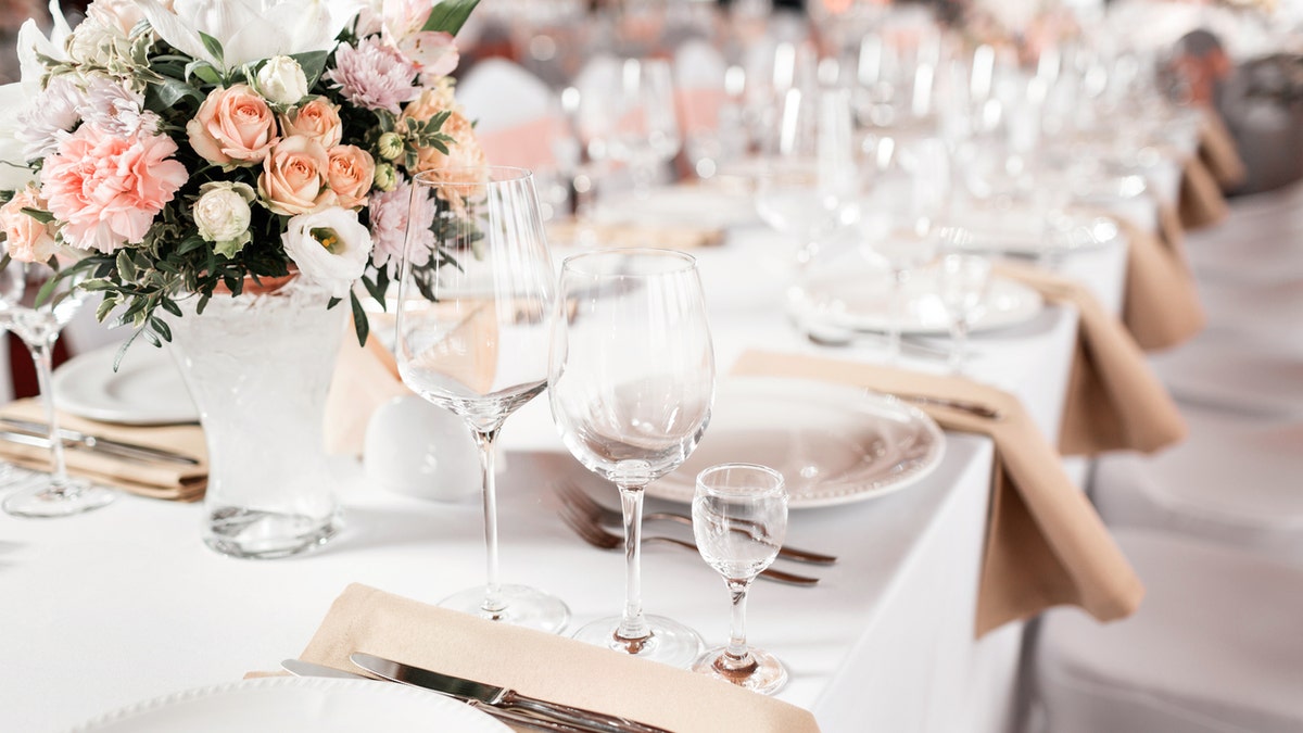 tables set for wedding