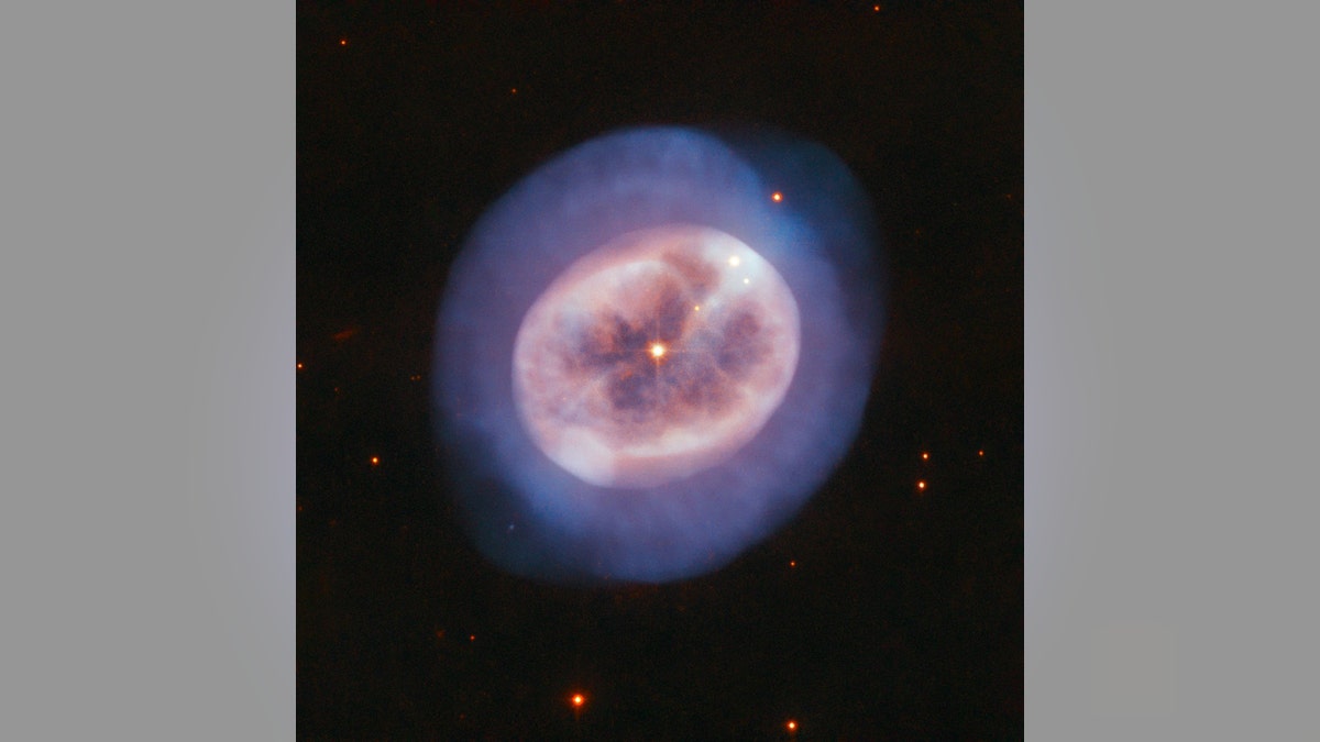 Although it looks more like an entity seen through a microscope than a telescope, this rounded object, named NGC 2022, is certainly no alga or tiny, blobby jellyfish. Instead, it is a vast orb of gas in space, cast off by an aging star. (Credit: ESA/Hubble & NASA, R. Wade)