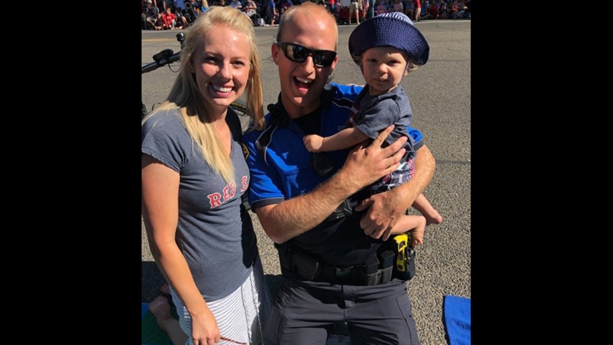 Joseph Shinners and his family are pictured here during a Fourth of July parade last year. Kaylyn says he was working on bike patrol that day -- one of his favorite roles with the Provo Police Department because "he could get so much closer to people in the community."
