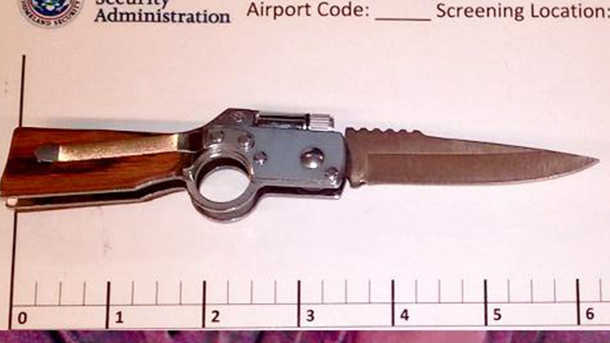 A passenger traveling through Washington’s Paine Field tried to bring a knife, shaped like a gun, through a TSA security checkpoint.