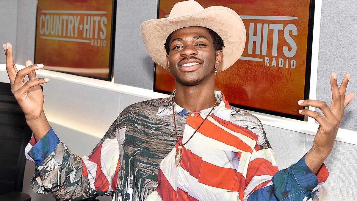 LONDON, ENGLAND - JULY 04: Lil Nas X visits the Country Hits Radio studios on July 04, 2019 in London, England. (Photo by HGL/Getty Images,)