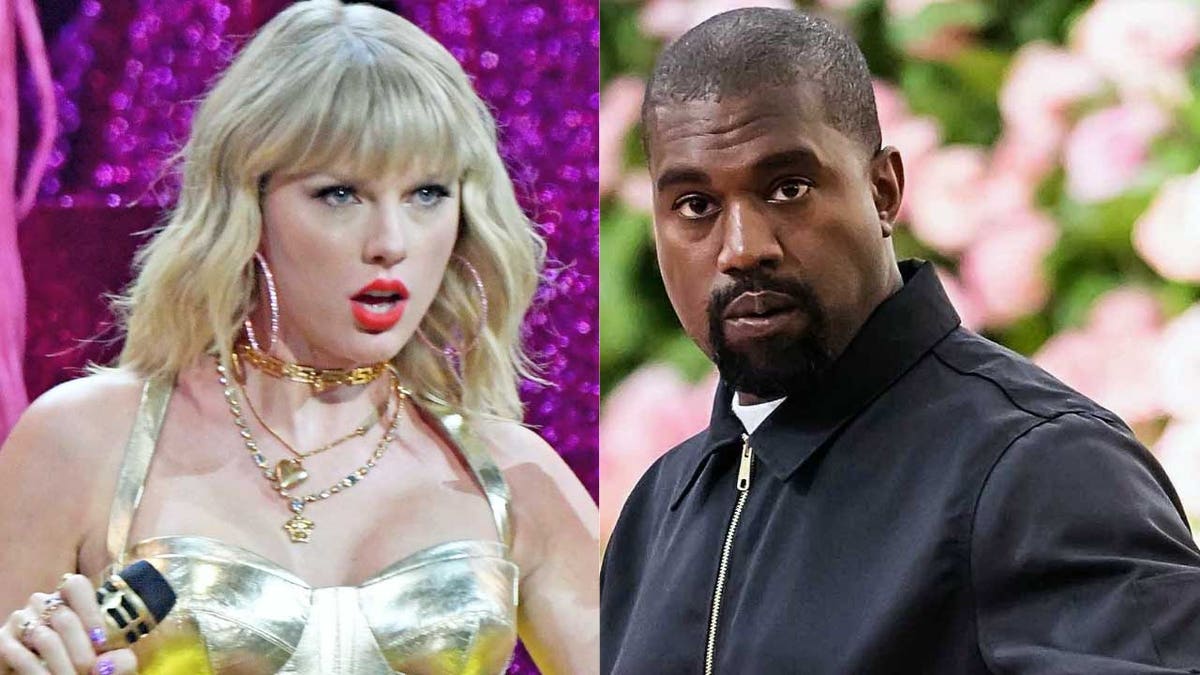 Taylor Swift, à esquerda, se apresenta no MTV Video Music Awards 2019.  Ela criticou Kanye West por interrompê-la de forma infame durante seu discurso de aceitação do Melhor Vídeo Feminino em 2009.