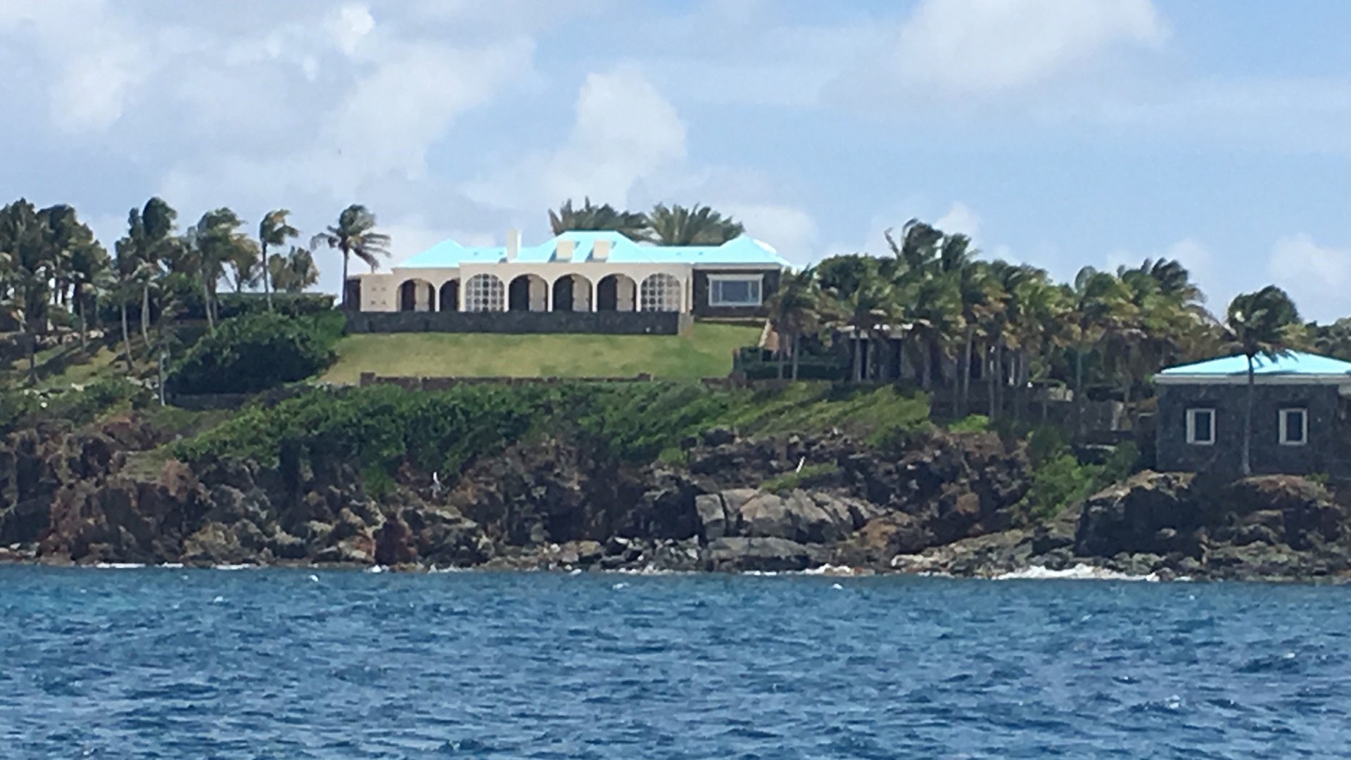 The main house on Jeffrey Epstein's Little St. James Island. The house is allegedly where the disgraced New York financier held wild parties with princes, presidents and young girls. 