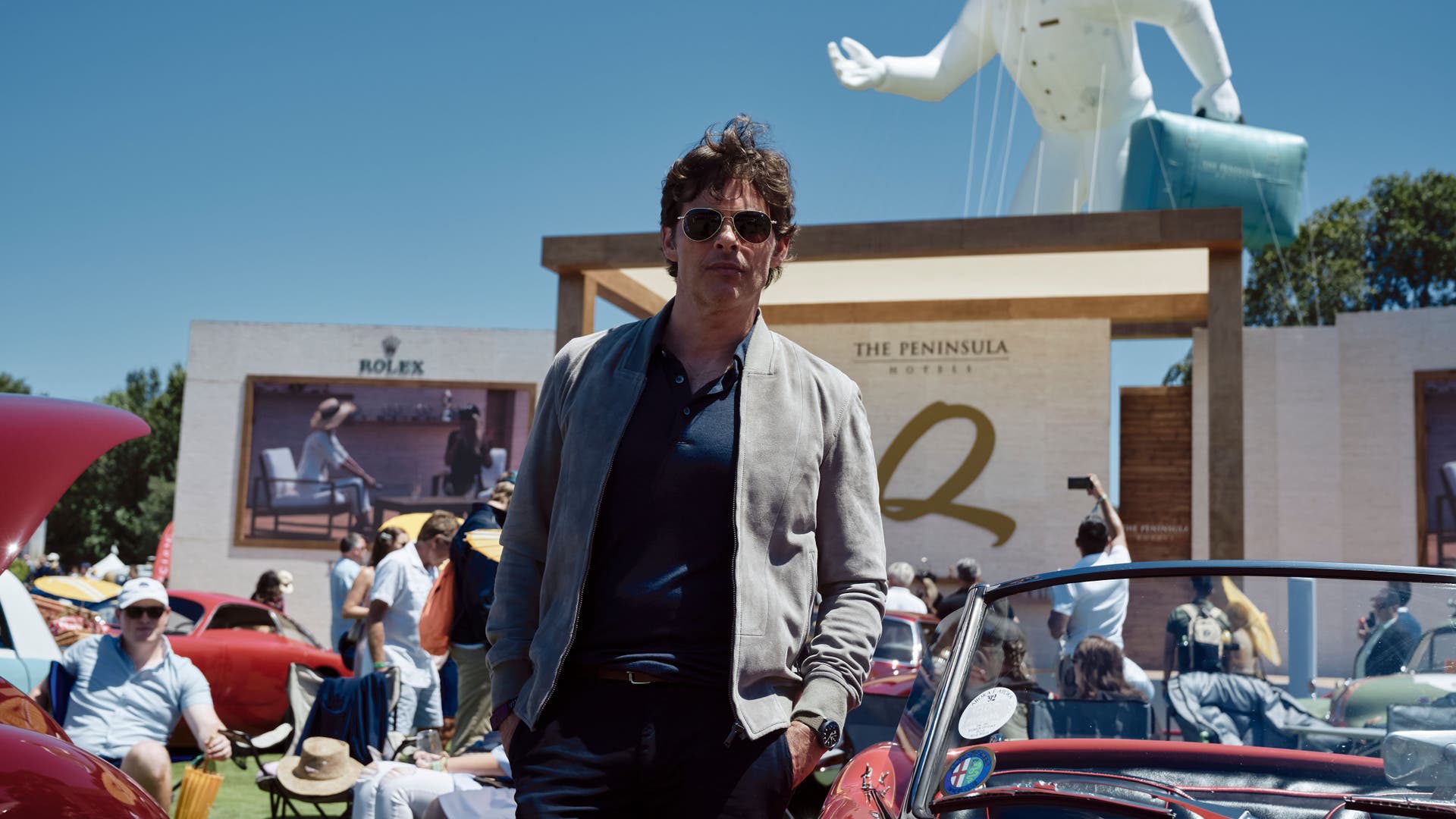 James Marsden joined Formula 1 racing driver Mark Webber and DJ Hannah Bronfman at The Quail, a motorsports gathering organized by The Peninsula Hotels in Carmel Valley, California on August 16, 2019. 