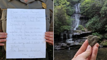 Girl sends back 'souvenir' rock, apology letter to national park