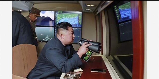 In this video of a freeze-screen broadcast by North Korean KRT on Thursday, August 1, 2019, the one monitors Binoculars equipped North Korean leader Kim Jong Un a rocket launch test. North Korea said on Thursday, August 1, that leader Kim was overseeing the first test fire of a new multiple rocket launcher system that could potentially improve its ability to attack targets in South Korea and its US military bases.