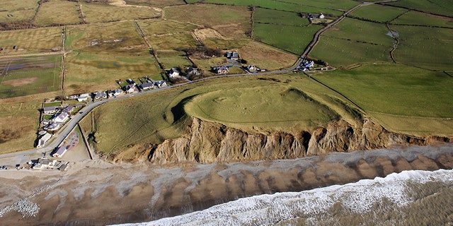 The fort at Dinas Dinlle on the Welsh coast.