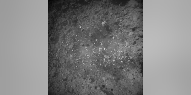 An image captured by the Hayabusa2 spacecraft after the second sampling procedure.