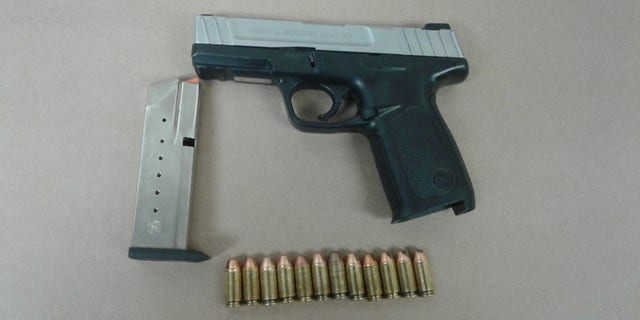 Fresno police on Tuesday obtained a .40 caliber handgun and 12 .40 caliber cartridges during an arrest. 