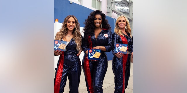 Melissa Gorga (L), Porsha Williams (C), and Sonja Morgan (R)