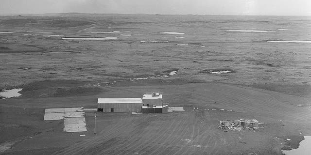 This June 1971 photo shows the installation and cement base at Ground Zero on the island of Amchitka, Alaska, where a 1 megaton nuclear explosion exploded at about 4,000 feet underground in 1969. (AP Photo, File)