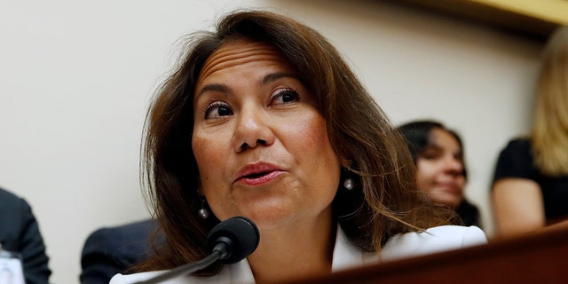 Rep.  Veronica Escobar, D-Texas, was one of the Democrats who voted against the bill to increase the security of Supreme Court justices and their families.  Escobar pictured here at a hearing in 2019.