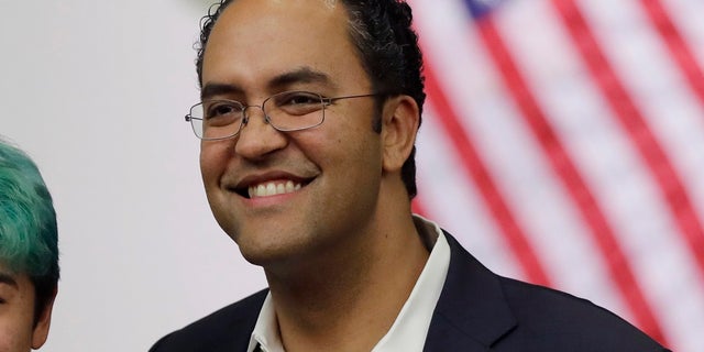 Rep. Will Hurd, R-Texas, right, at Texas A&M-San Antonio. (AP Photo, file/Eric Gay)