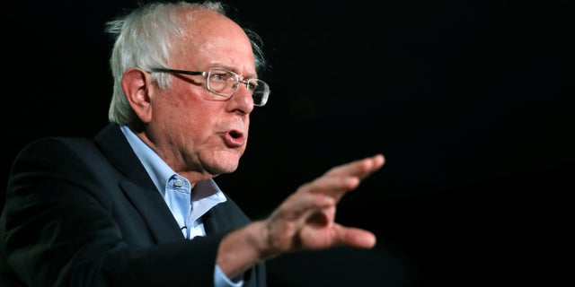 Democratic presidential candidate Sen. Bernie Sanders, I-Vt., speaks during an American Federation of State, County and Municipal Employees Public Service Forum in Las Vegas Saturday, Aug. 3, 2019. (Steve Marcus/Las Vegas Sun via AP)