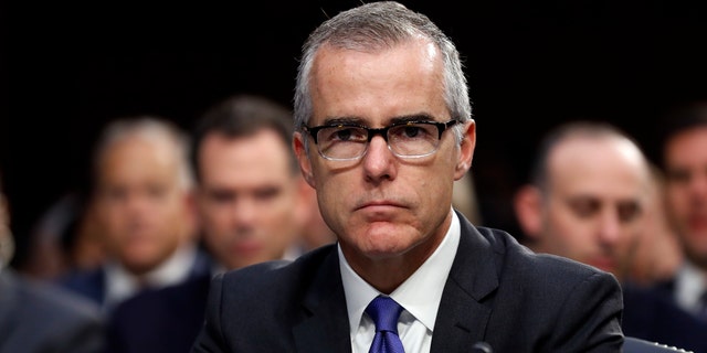 Then-acting FBI Director Andrew McCabe appears at a Senate Intelligence Committee hearing on Capitol Hill in Washington, June 7, 2017. (Associated Press)
