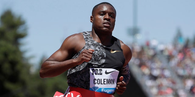 Olympic gold-medal sprint contender Christian Coleman could be subject to an anti-doping sanction for missing drug tests. (AP Photo/Jeff Chiu, File)