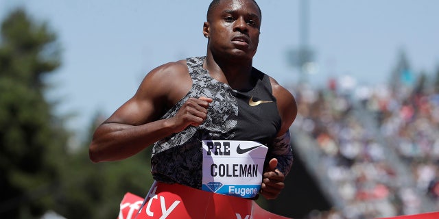 Olympic gold-medal sprint contender Christian Coleman could be subject to an anti-doping sanction for missing drug tests. (AP Photo/Jeff Chiu, File)