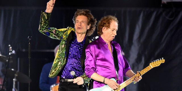 Mick Jagger, left, and Keith Richards of the Rolling Stones perform during their concert at the Rose Bowl, Thursday, Aug. 22, 2019, in Pasadena, Calif.