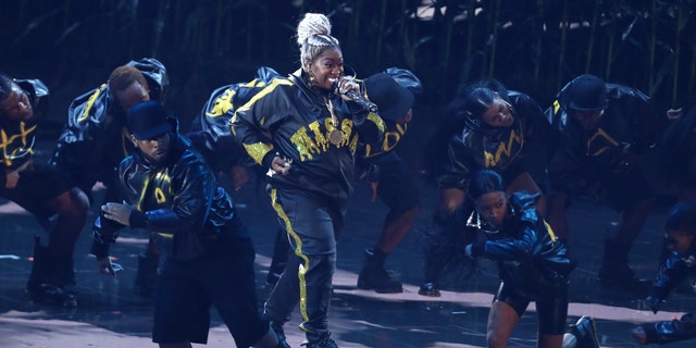 Video Vanguard recipient Missy Elliott performs a medley at the MTV Video Music Awards at the Prudential Center on Monday, Aug. 26, 2019, in Newark, N.J. (Photo by Matt Sayles/Invision/AP)