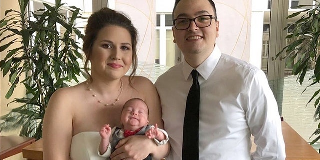 Though newlyweds Amanda and Edwin Acevedo initially planned to tie the knot in a beachfront wedding, fate had other plans when their baby son Oliver was born early on June 14.
