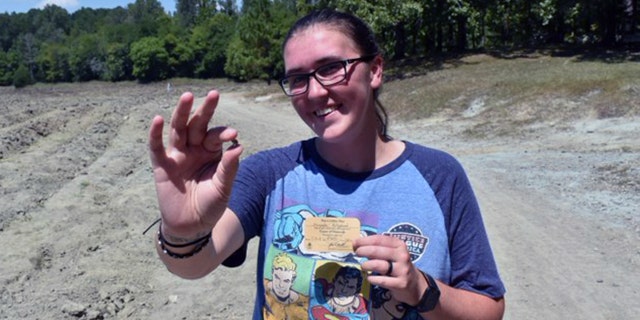 Miranda Hollingshead poses with her find.