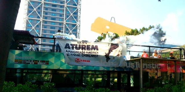Last summer, Arran protested mass tourism and overcrowding by unfurling signs and setting off flares on sightseeing buses in Barcelona, Valencia and Palma.