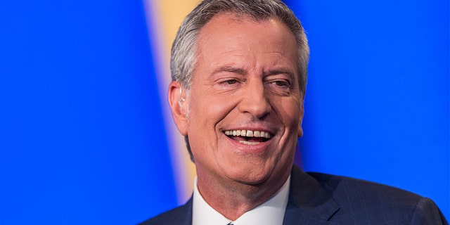 NEW YORK, NEW YORK - AUGUST 13: (EXCLUSIVE CONTENT) 2020 Democratic Presidential Candidate and NYC Mayor Bill de Blasio visits FOX Business Network’s "Bulls & Bears" on August 13, 2019 in New York City. (Photo by Steven Ferdman/Getty Images)