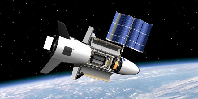 An artist's illustration of the U.S. Air Force's X-37B space plane in orbit.