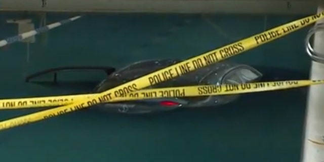 Police confirmed to Fox News that the man drove his car through the building and into the pool around 7:40 a.m.