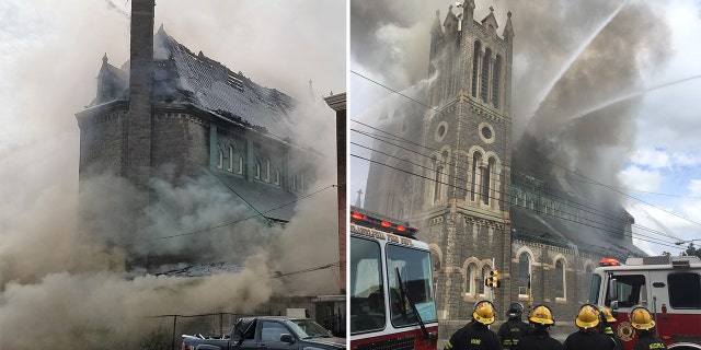 Westlake Legal Group Church-Fire-3 Three-alarm fire rips through 115-year-old Philadelphia church Vandana Rambaran fox-news/us/us-regions/northeast/pennsylvania fox-news/us/religion/christianity fox-news/us/disasters/fires fox-news/us/disasters/disaster-response fox news fnc/us fnc e22118c4-e0da-57f8-9605-aa973b3c91ef article