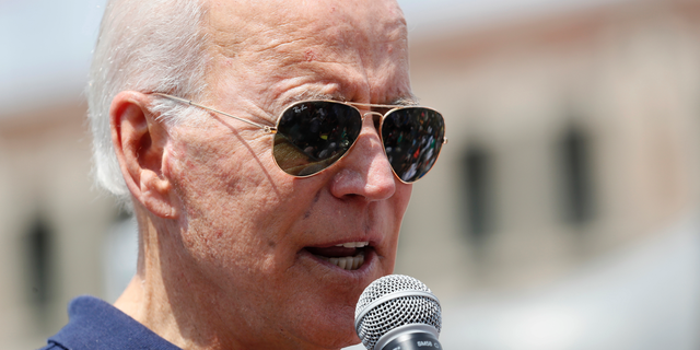 Joe Biden speaks at the Des Moines Register Soapbox during a visit to the Iowa State Fair this month. (AP Photo/Charlie Neibergall)