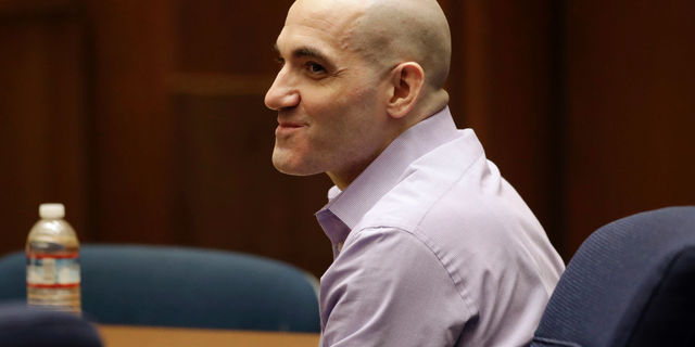 Michael Gargiulo smiles as his attorney presents closing arguments during his trial in Los Angeles in August. (AP Photo/Marcio Jose Sanchez, Pool, File)