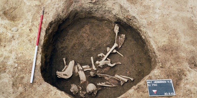 The burial pit where the skeletons were found