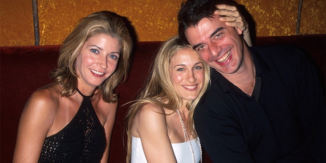 (L-R) Writer Candace Bushnell with actors Sarah Jessica Parker and Chris Noth.