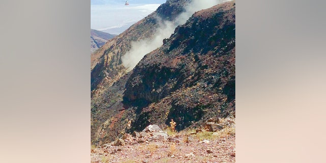 The scene of Wednesday's crash. (Aaron Cassell/Panamint Springs Resort via AP)