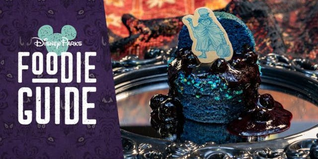 The ‘Hitchhiking’ Ghost Blue Velvet Cake from the River Belle Terrace features blue velvet cake with blueberry purée, rice croquette brittle and vanilla-blueberry crisp.