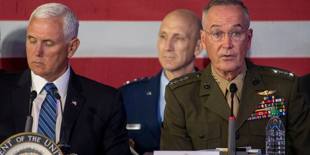 Marine Corps Gen Joe Dunford, chairman of the Joint Chiefs of Staff, delivers remarks at the sixth meeting of the National Space Council, Tuesday, Aug. 20, 2019. - Dunford3 - Biden keeps Trump’s National Space Council