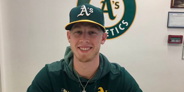 Nathan Patterson. 23, signed a contract with Oakland Athletics after his fastball at 96 mph was viral. He made his professional debut on Thursday in Arizona.