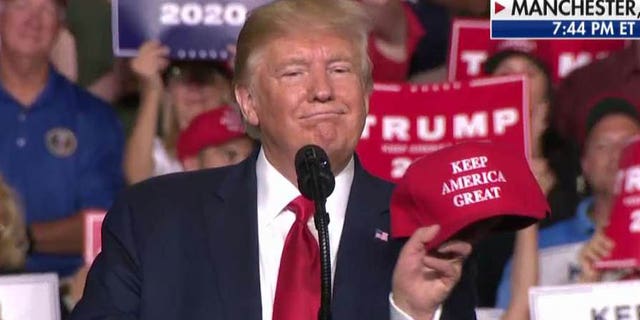 Donald Trump with his new hat.