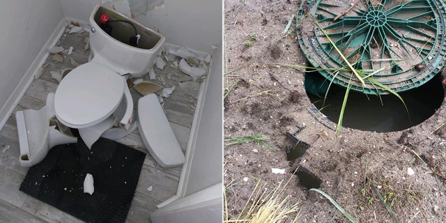 A toilet exploded inside a home in Florida after lightning struck nearby over the weekend.