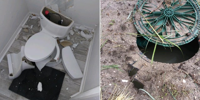 A toilet exploded inside a home in Florida after lightning struck nearby over the weekend.