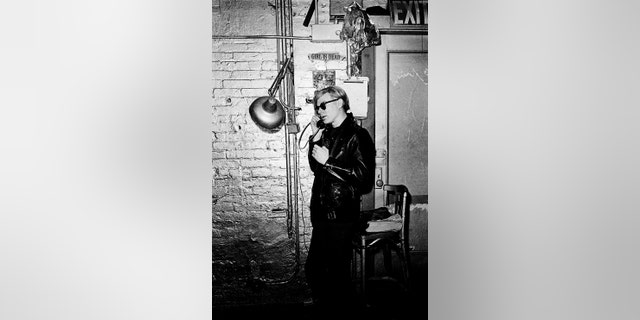Andy Warhol at the Factory on the phone on May 5, 1968 in New York City. (Photo by Santi Visalli/Getty Images)