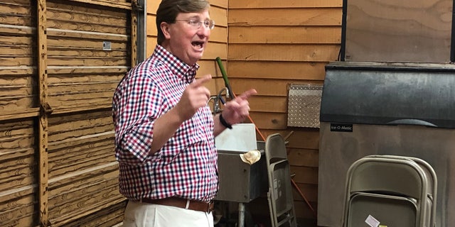 Tate Reeves urged a room full of supporters to vote for him in the August 27th Republican run-off. He said he's the strongest conservative who can fight off Democrats' attempts to take the governorship in November. (Fox News/Charles Watson)