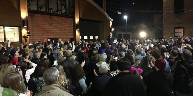 Sen. Elizabeth Warren, D-Mass., speaking before an Iowa crowd in January of 2019. (Peter Doocy/Fox News)