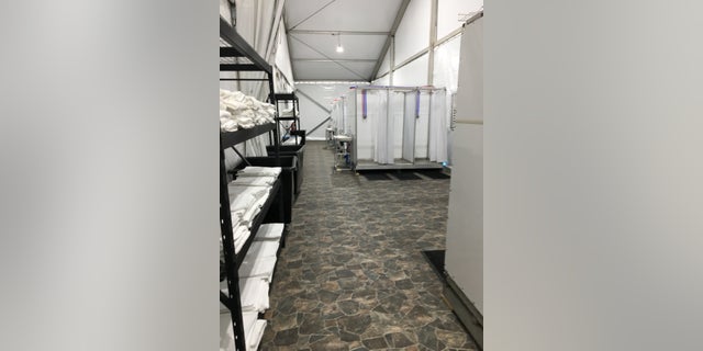 Some of the interior at a new migrant holding facility at the Tornillo Port of Entry in Texas. (Charlie Lapastora/Fox News)