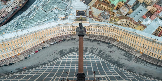 Palace Square in St Petersburg, Russia. (SWNS/Lestnica)
