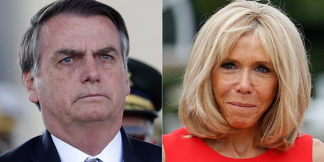 Bolsonaro (left) replied to a Facebook comment made by a supporter that criticized French President Emmanuel Macron’s wife Brigitte (right).