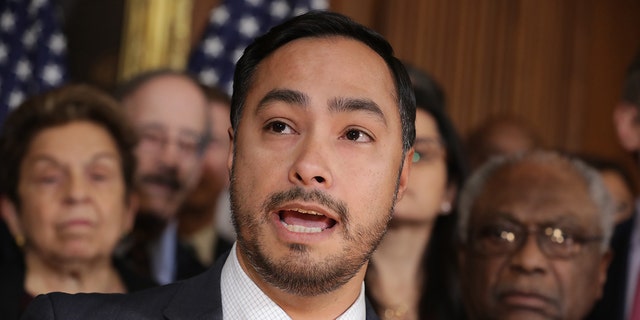 WASHINGTON, DC - FEBRUARY 25: Rep. Joaquin Castro (D-TX) speaks during a news conference in February.